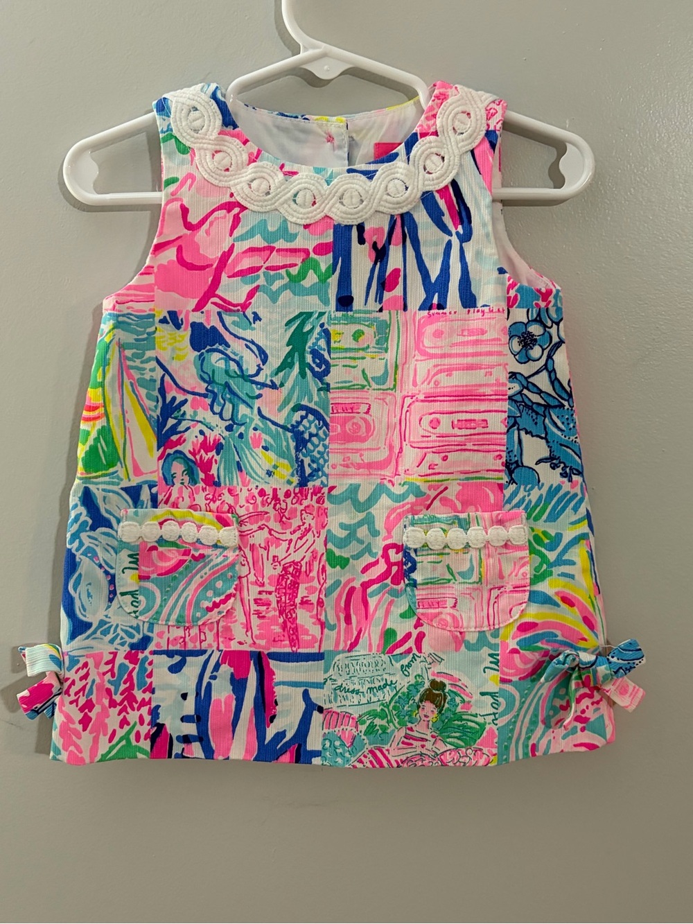 Lilly Pulitzer Girls' Pink, Blue & Green Patchwork Tank Dress